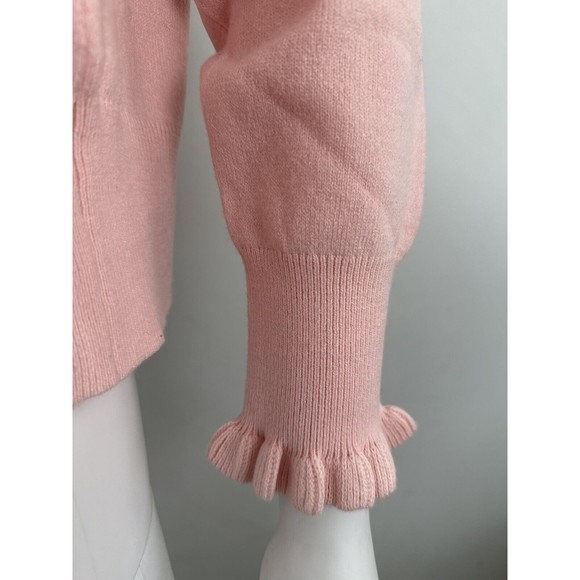 French Connection Pink Ultramarine Ruffle Trim Sweater Size Medium NEW $98 - Picture 4 of 10